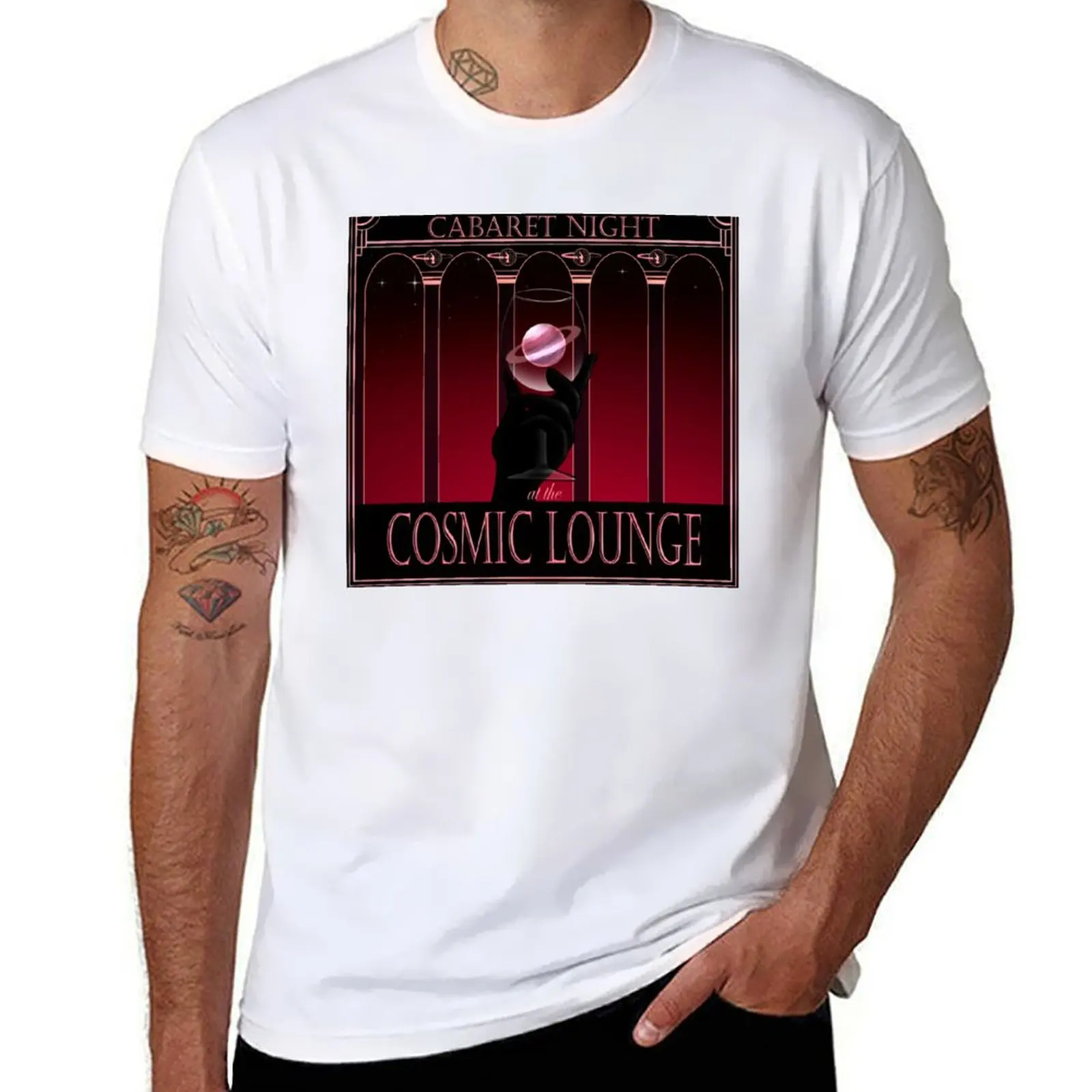 

Футболка Cosmic Lounge Cabaret, футболки для мужчин, хлопковая мужская футболка, дизайнерская футболка