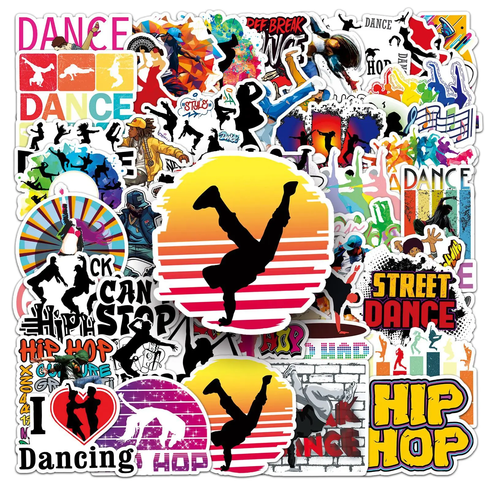 50-100 Stück Tanz-Graffiti-Aufkleber Kreative Hip-Hop Dekorative Aufkleber für Gepäck Schreibwaren Skateboard