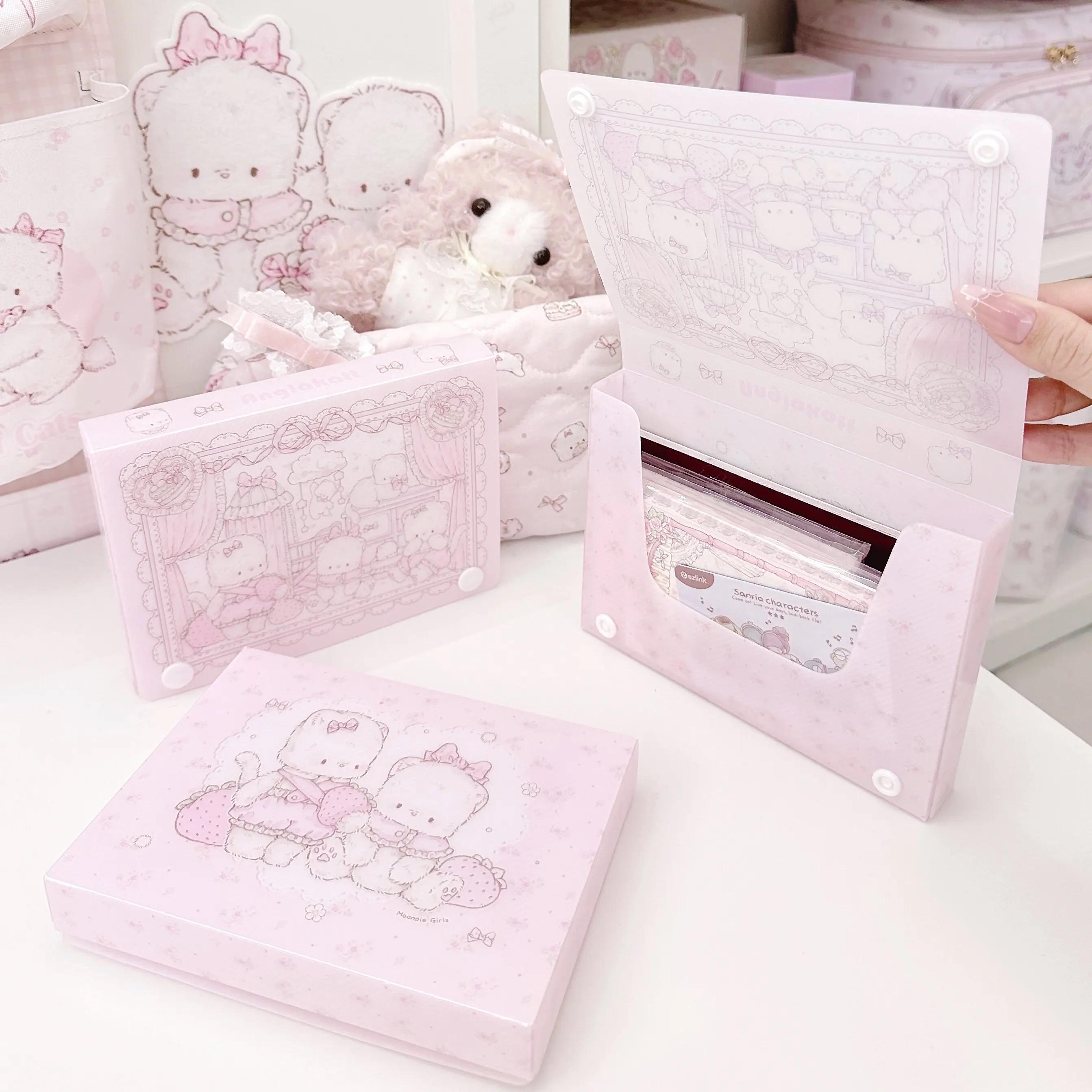 Original Storage Box Cat Series A6 Twill Cute Desktop Storage Sorting Handbook Stationery Sticker Material Box Cute Girl
