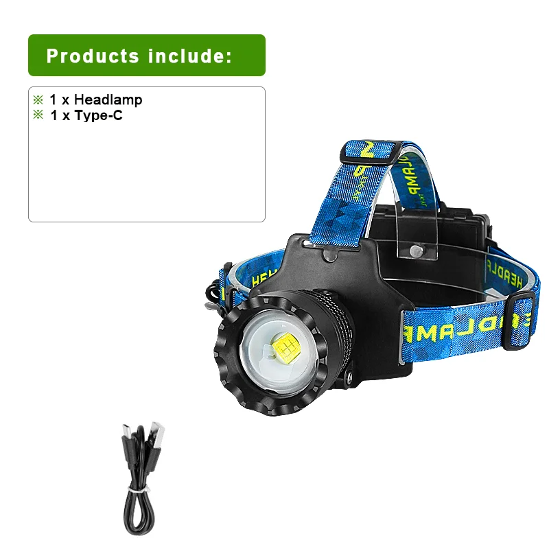 1600W Super Bright LED Headlight Hight Power Head Torch USB Rechargeable Headlamp IPX6 Waterproof Head Lantern For Outdoor image 3