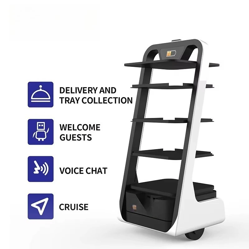 Garçom de robô de entrega de alimentos inteligente artificial para restaurante