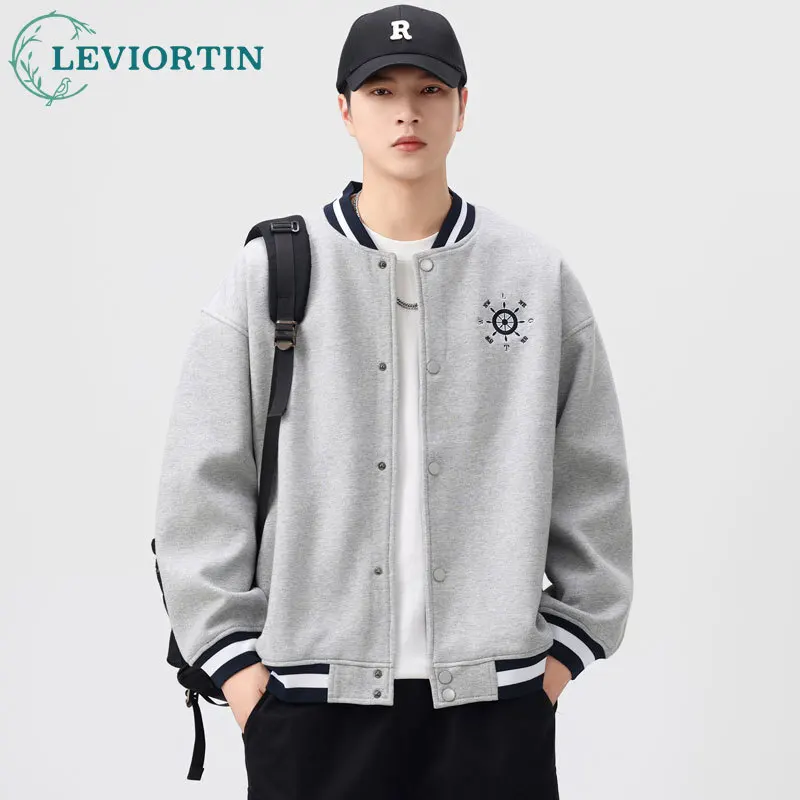 

Japanese college style casual loose jacket men's top boat anchor embroidery design fashionable trendy brand baseball jacket