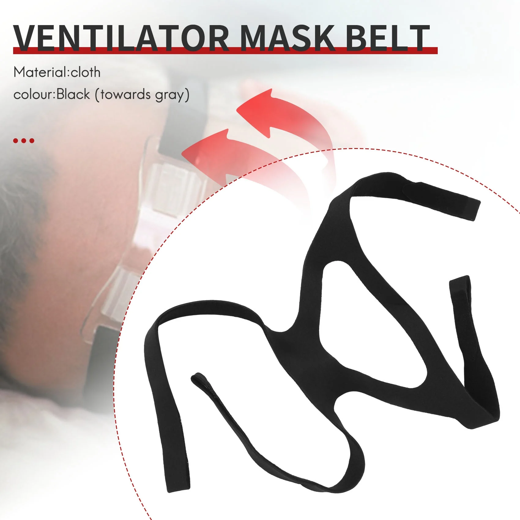 L68AUniversal CPAP Mask Headgear Strap for ResMed Mirage Series, Philips Respironics CPAP (Headgear Only)