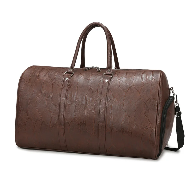 

Cross Border Portable Travel Bag PU Leather Retro Travel Luggage Bag women's Crossbody Dry Wet Separation Sports Fitness bag