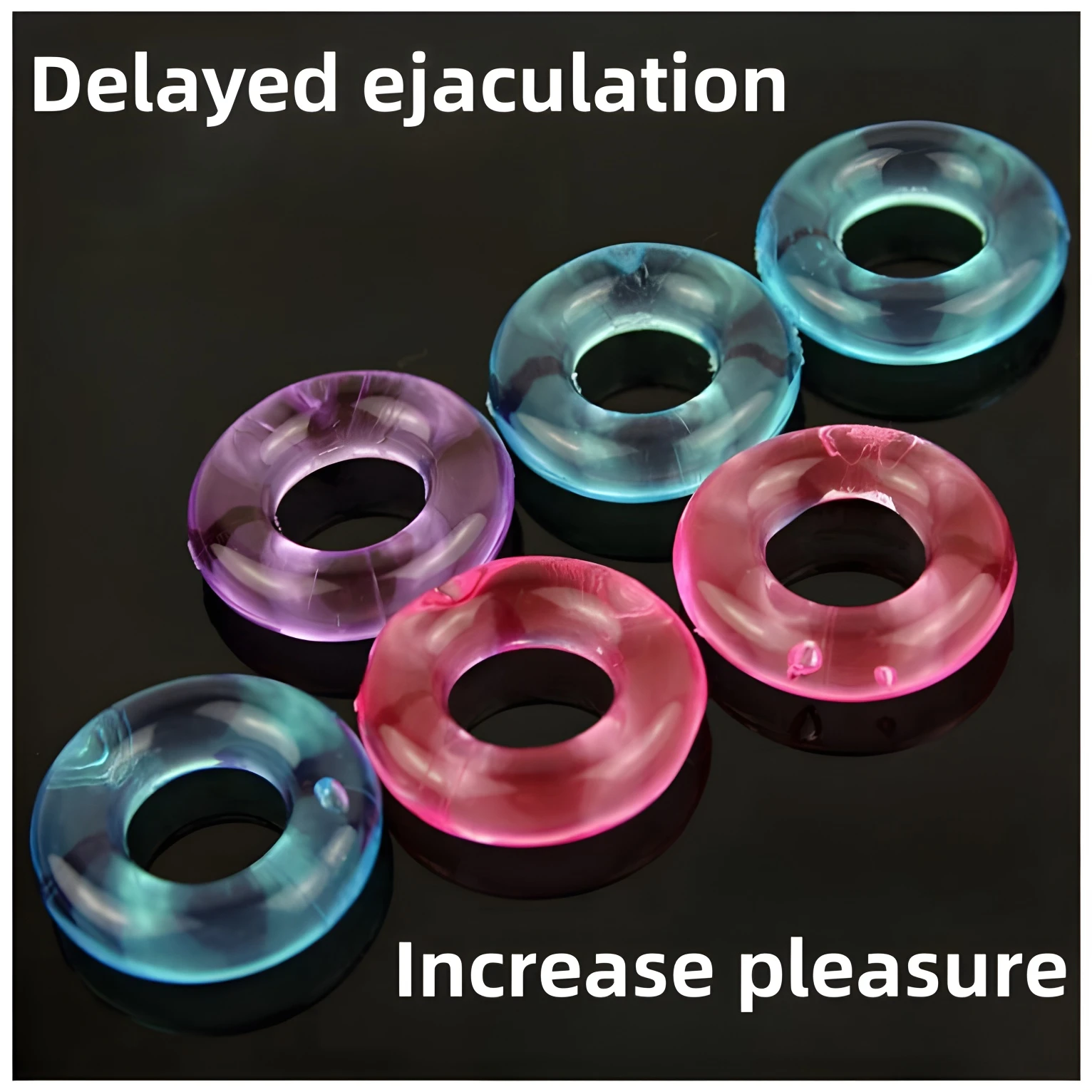 Male Silicone Penis Ring Delays Ejaculation Scrotum Restraint Durable Double Pleasure Safe Non Toxic Long-Lasting Orgasm Sex Toy