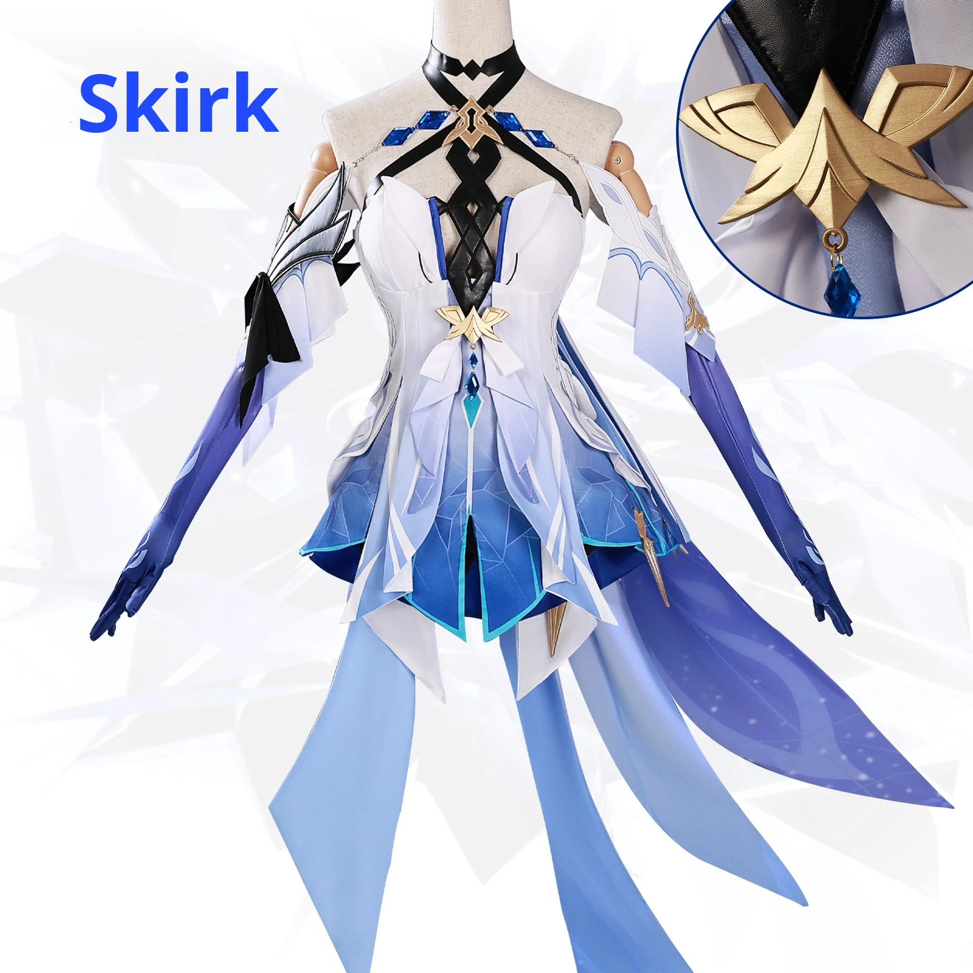 

Hot Sale Skirk Cosplay Costume Dark Purple Asymmetric Cape Swordswoman Comic Con Convention Role Play