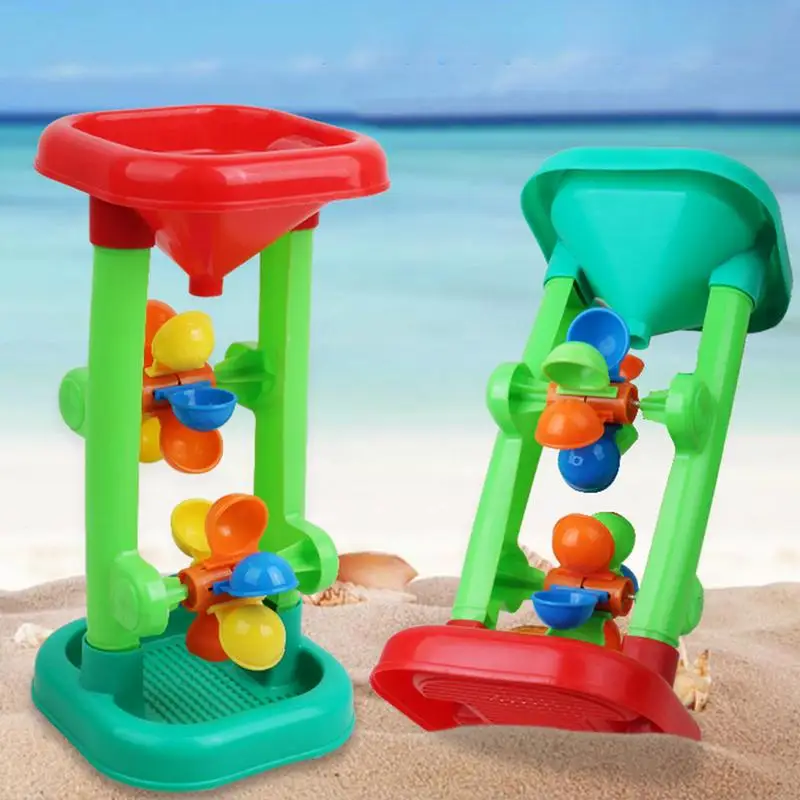 Water Sifting Funnel Toy Hourglass Water Sifting Funnel Sandbox Toys Creative Rotating Windmill Outdoor Toys for Kids Boys Girls