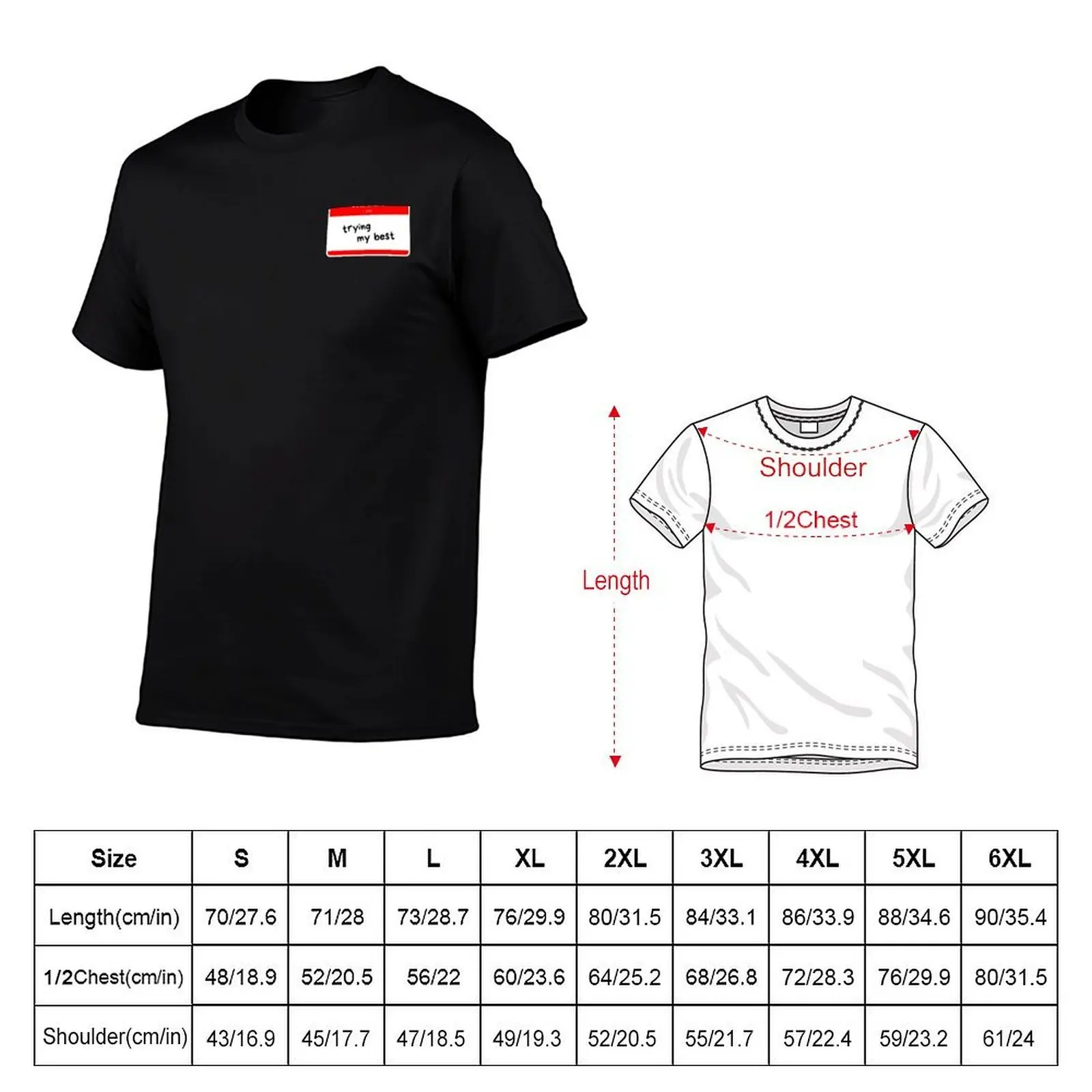 Hello, I'm Trying My Best T-Shirt, Summer Casual Cotton Tee, Oversized Streetwear Tops, Vintage Graphic Print, Unisex Men Women