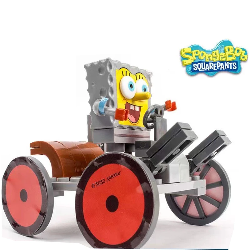 SpongeBob SquarePants Crab Burger Base Ship Restaurant Assemble Building Blocks Biqibao Adventure Puzzle Ornament Kids Gift Toys