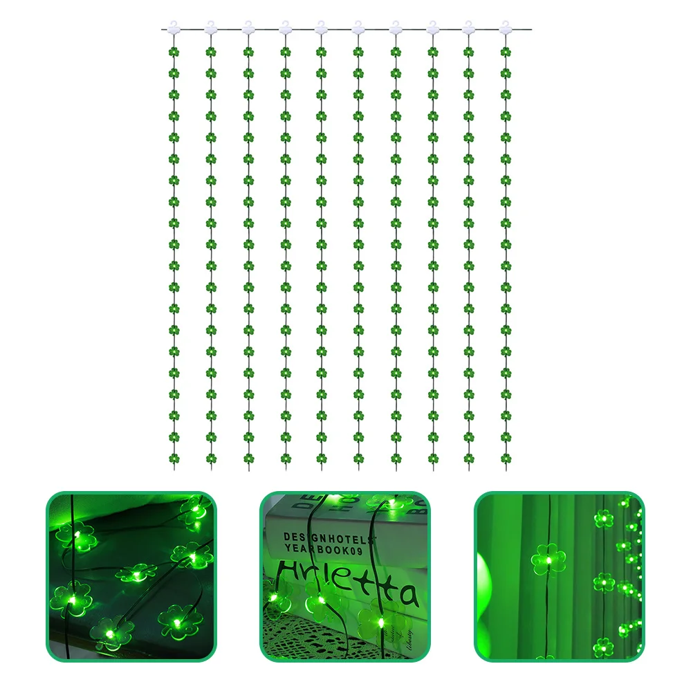 1Set LED Shamrock St Patricks Day Luci decorative a corda 3 metri 100 LED USB Lucine verdi per l'arredamento della stanza delle feste al coperto