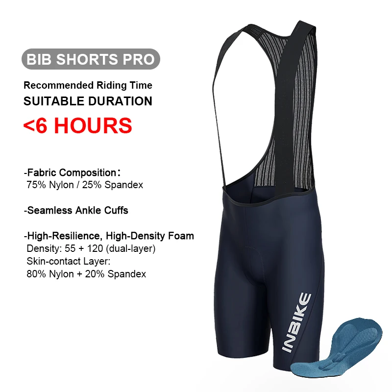 INBIKE Herren MTB Radfahren Trägerhose Fahrrad Reithose Mann Professionelle Fahrradshorts für Männer Rennrad Mountainbike Kleidung