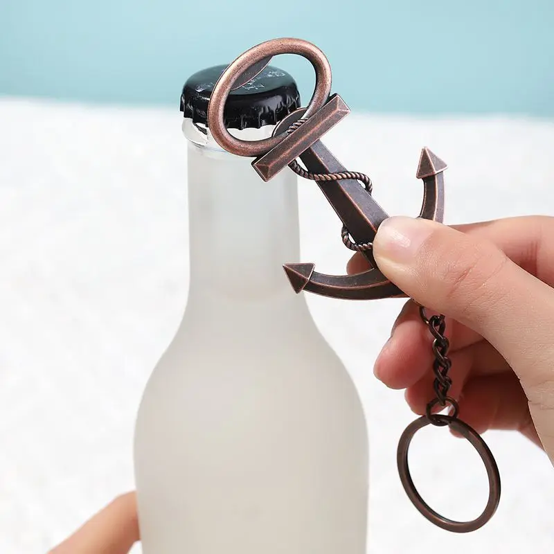 10Pcs Wedding and Party celebration gifts for Guests of Anchor Bottle Opener and keyrings favors for Bottle souvenirs