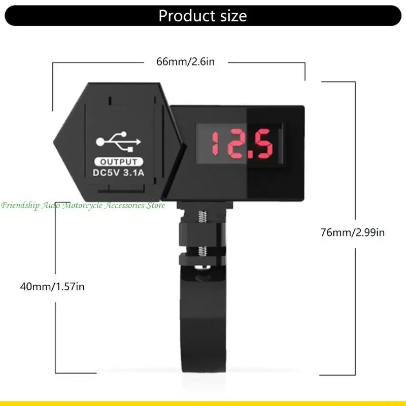 SZCH Charging Socket Hodlebar Montagem Powertle Motocicleta Phone carregamento Double Usb Charging Outlet com