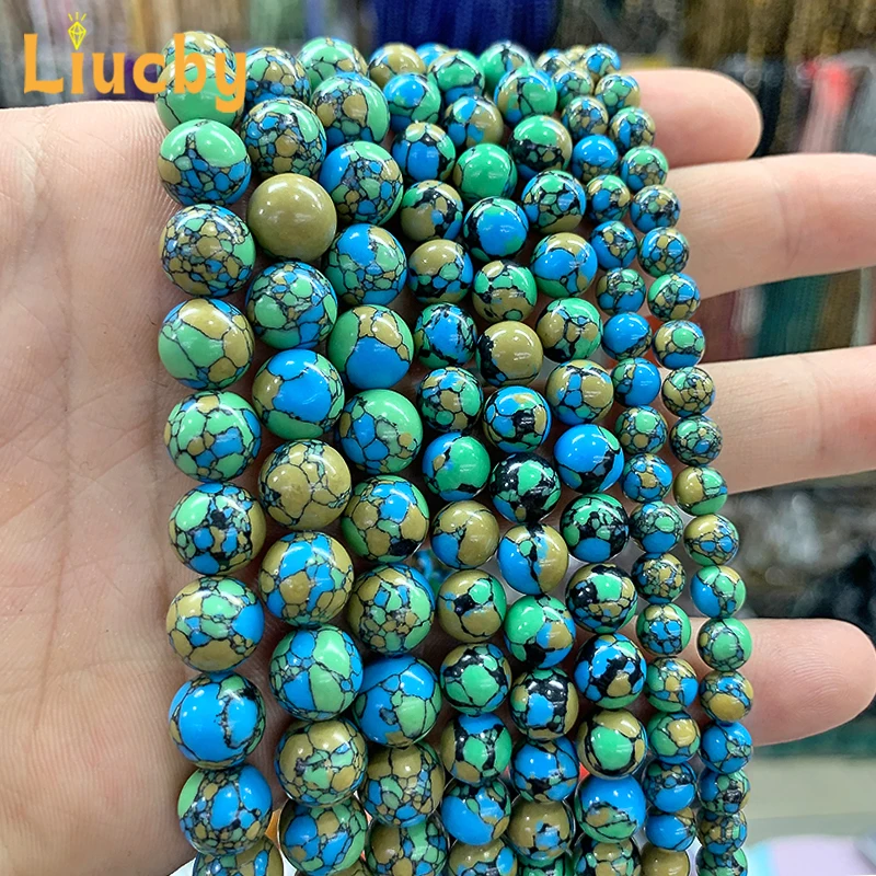 Natural Chinese Tang Dynasty Trio-colored decoration Beads For Jewelry Making DIY anklet Accessories 15" Strand 4/6/8/10/12/14MM