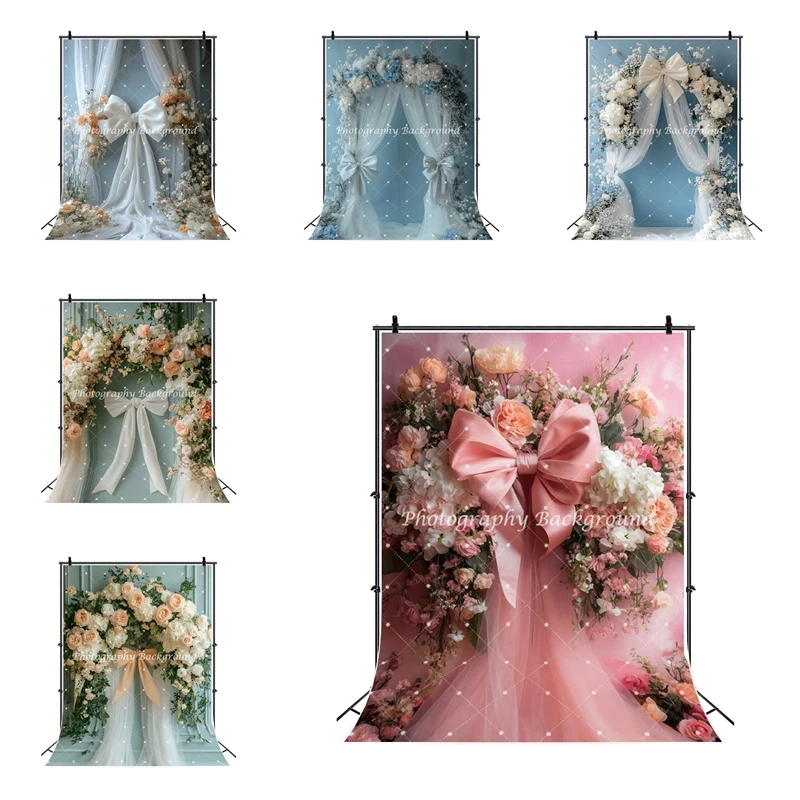 

Pink Wedding Engagement Party Backdrop Spring Flower Door Bridal Shower Pregnant Portrait Photography Background Studio Props