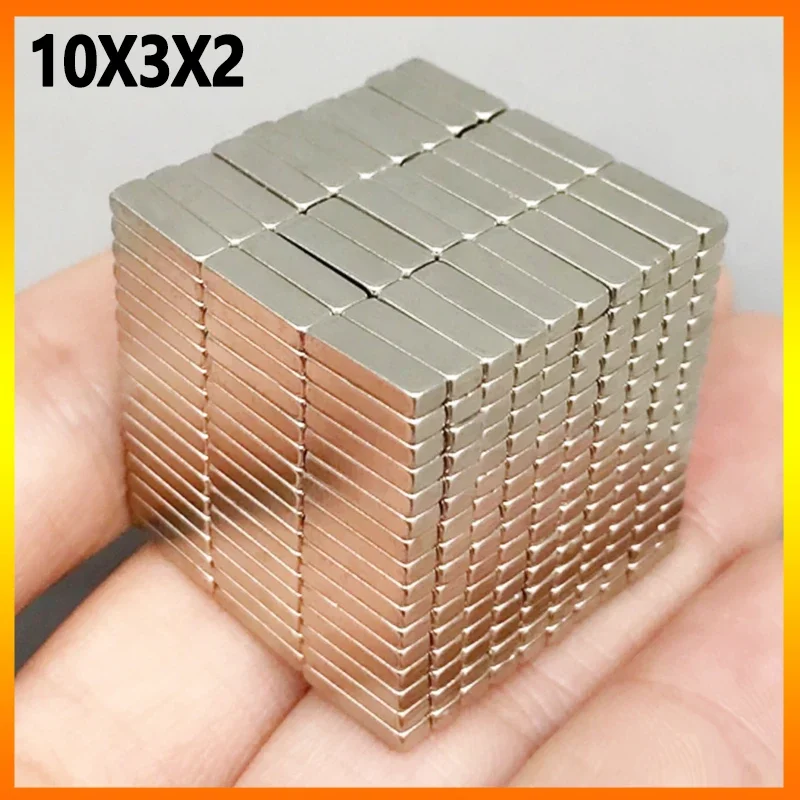 10x3x2mm 20/50/100/500/2000pcs Strong Neodymium Block Square Magnet 10*3*2 Powerful Permanent Magnetic Materials Imanes Magnets