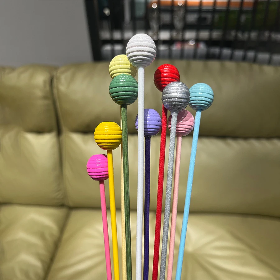10pcs Colored Fibre Reed Diffuser Sticks Wood Ball Home Fragrance Oil Refill Sticks Aroma Diffuser Refill Stick DIY Home Decor