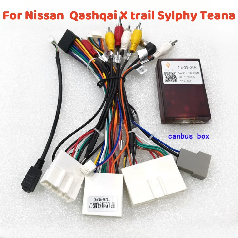 

16-контактная проводка haness CANBUS декодер для Nissan NS-SS-04A Qashqa Kicks Rogue X-Trail Android 2 Din GPS MP5 видео автомобиль