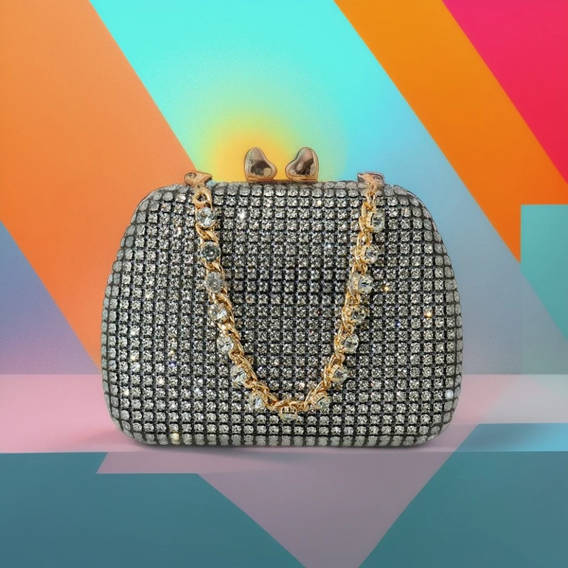 

Diamond Rhinestone Dinner Bag Fashion Temperament Banquet Dress Handmade Shiny Luxury Evening Party Clutch Bag Bolsas Grife Luxo
