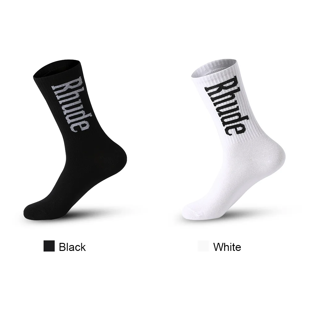 5 Pairs Men\'s Medium Socks Can Be Worn With Letter Pattern In All Seasons run Sports And Fashion Socks Basketball socks