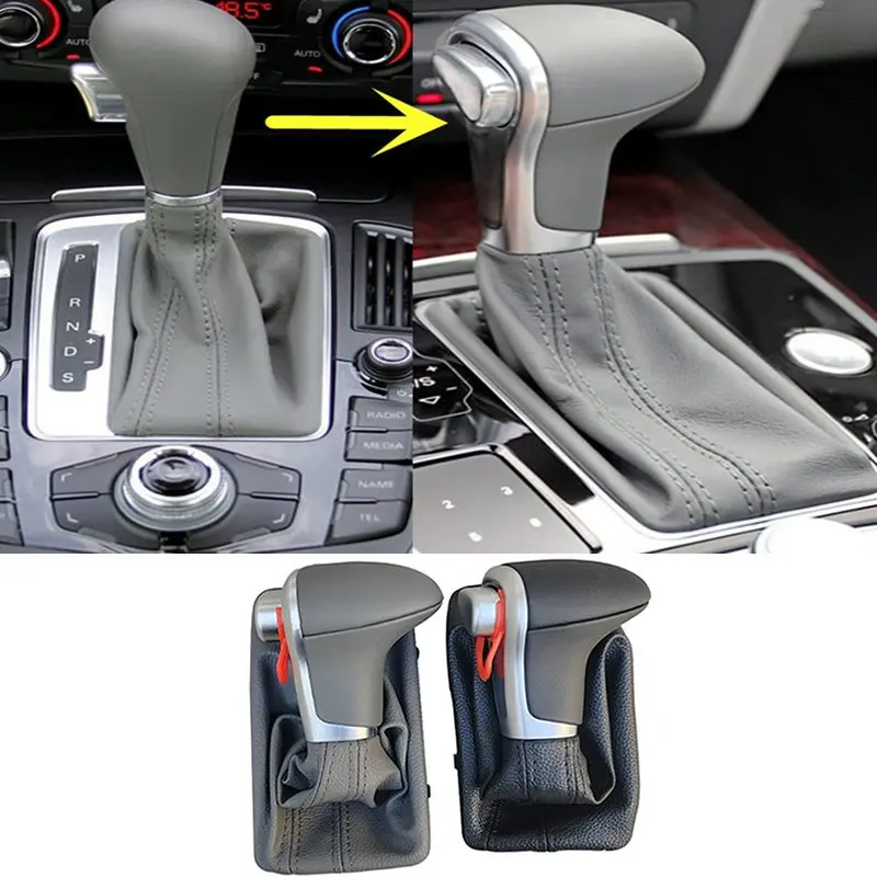 car Leather Chrome GEAR Shift Knob shift knobs For AUDI A6 A7 A3 A4 A5 A6 c6 Q7 Q5 2009 2010 2011 2012 2014 4G1 713 139 R