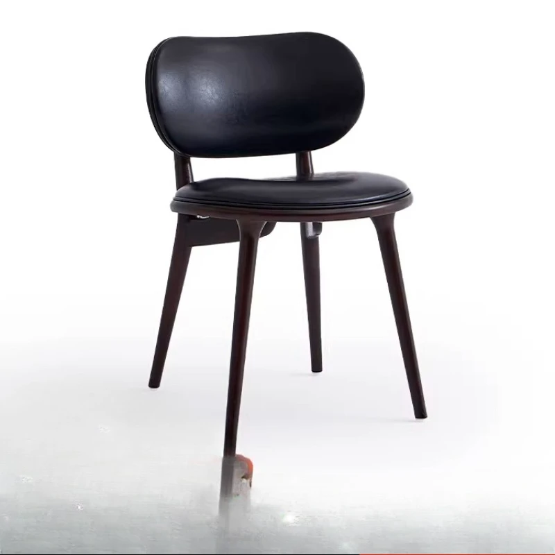 

Medieval dining chair Black oil wax leather chair