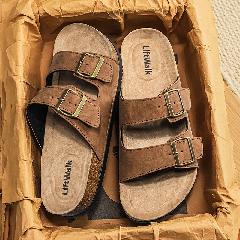 

Мужские и женские модные сабо, классические пробковые шлепанцы для улицы с поддержкой свода стопы, пляжные сандалии, замшевые мюли, тапочки больших размеров