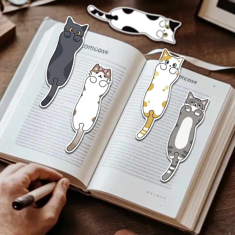 30 قطعة سلسلة الإشارات المرجعية على شكل قطة كرتونية بسيطة محمولة باليد مواد إبداعية فنية قراءة الإشارات المرجعية الورقية إشارات مرجعية ذاتية الصنع