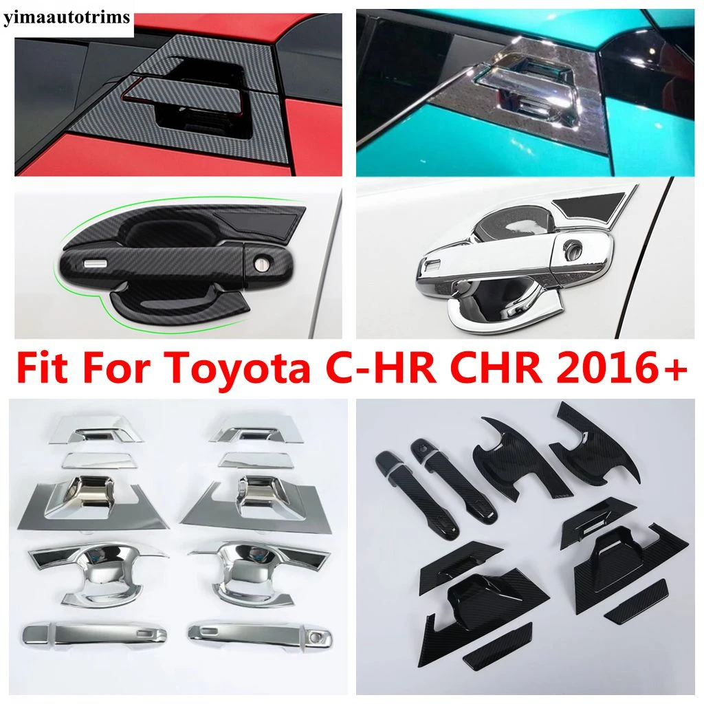 

For Toyota C-HR CHR 2016 - 2021 Car Accessories Door Handle Bowl Catch Protection Decoration Cover Trim Carbon Fiber Exterior