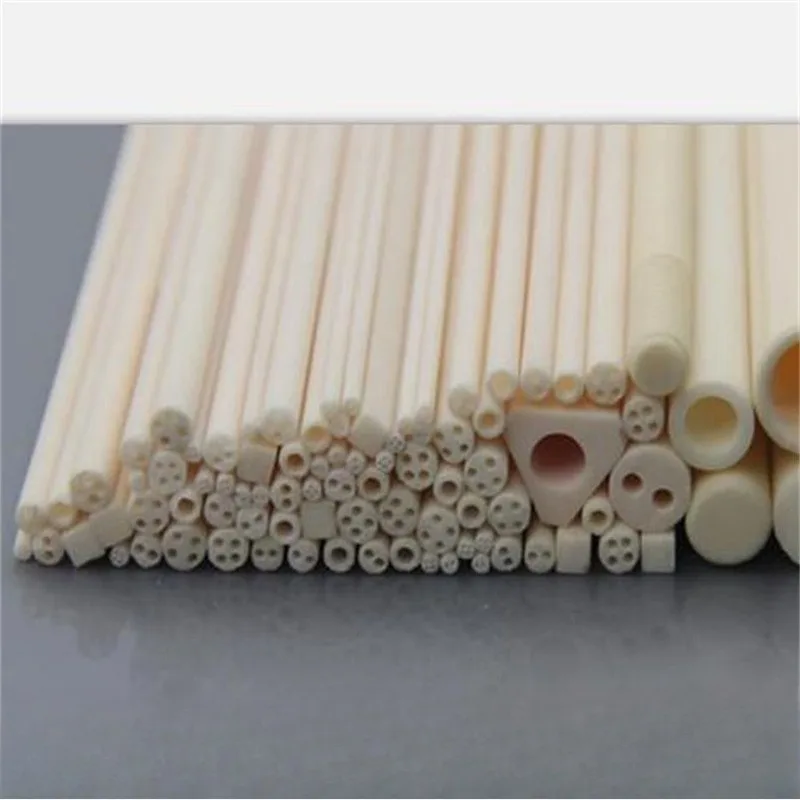 95 Alumina Ceramic Tube High Temperature Insulation 2 Holes OD 1-8mm Non-standard Custom Processing