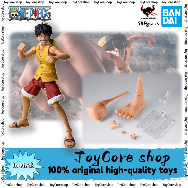 Figura de Anime Original de Bandai One Piece S.H.Figuarts MONKEY.D.LUFFY -MARINEFORD- Figura de Acción, Juguete, Modelo, Regalo para Niños