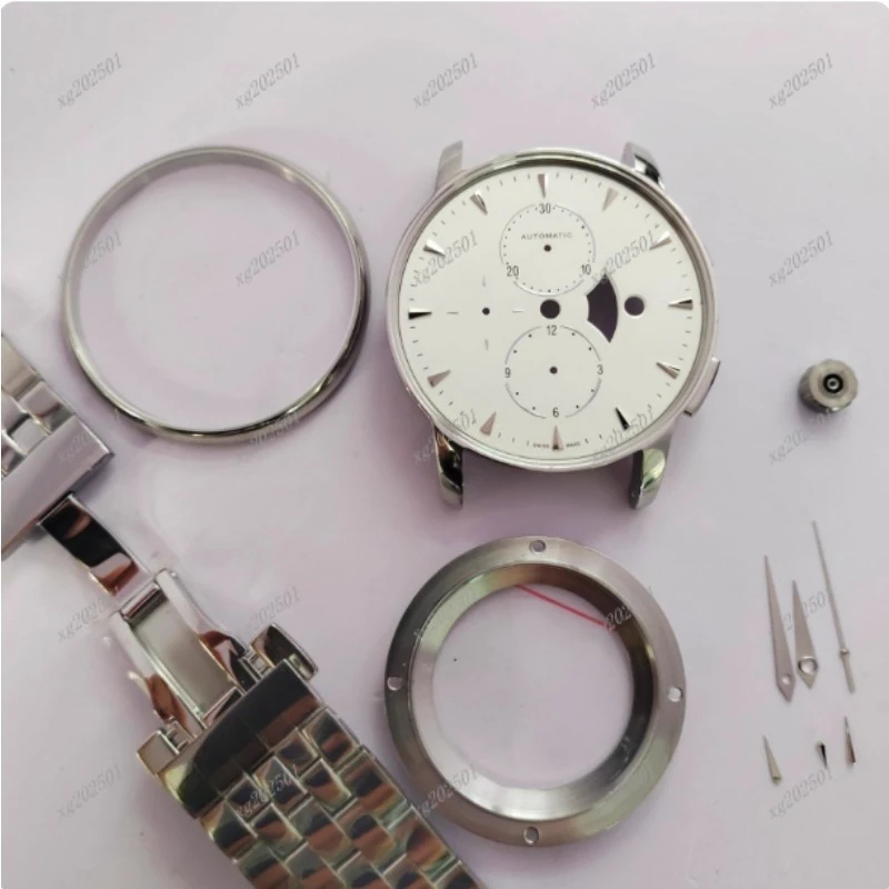 Stainless Steel Sapphire Crystal Mirror Watch Case Accessory for 7750 M8607 Mirror Finish Watch Modification Part