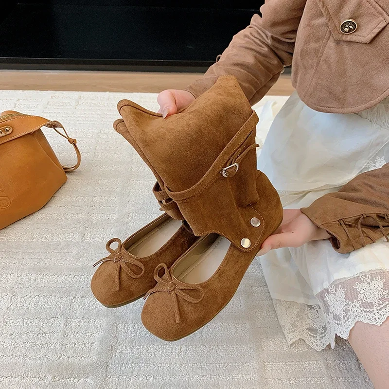 

Fashion Niche Design Butterfly-knot Hollow Out Women's Boots 2025 New Summer Slip-on Flat Bottom Solid Round Toe Long Boots