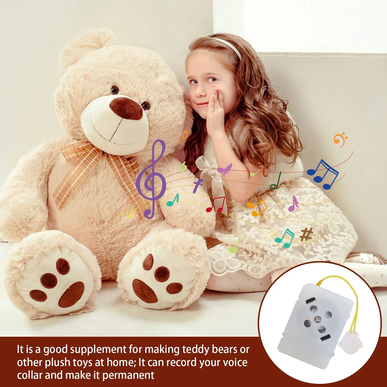 Voice Box for Stuffed Animal Clear Battery Powered Voice Music Recorder Plush Toy Sound Recorder Module Christmas Birthday