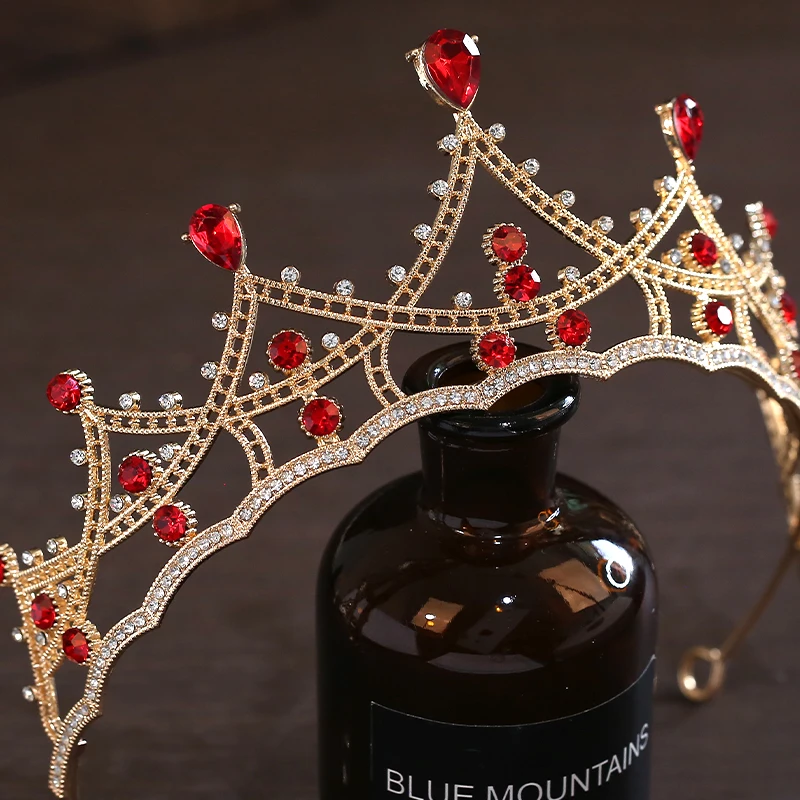 1 قطعة أنيقة فاخرة الفتيات كريستال تاج الزفاف موضة جديدة العروس الملكة رباطات الشعر مجوهرات اكسسوارات حفلة عيد ميلاد #5
