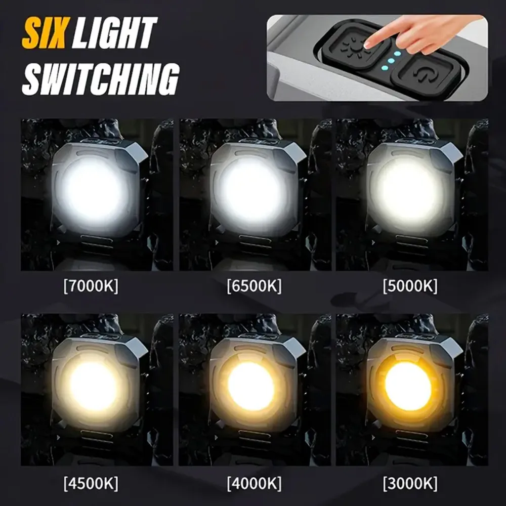 COB مصباح العمل المغناطيسي 6 طرق قابلة للشحن المحمولة الأضواء فائقة السطوع في الهواء الطلق التخييم في حالات الطوارئ المشي لمسافات طويلة أضواء الصيد