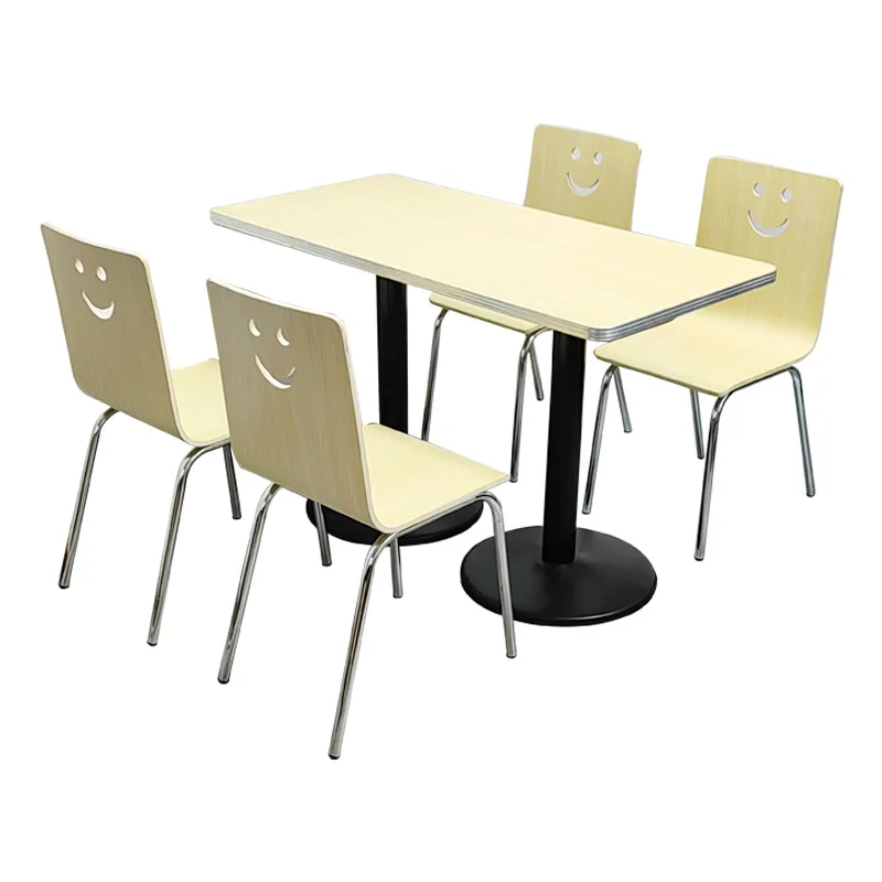 

4-seater canteen dining table and chairs Dining table and chairs in the canteen of student unit employees and canteen