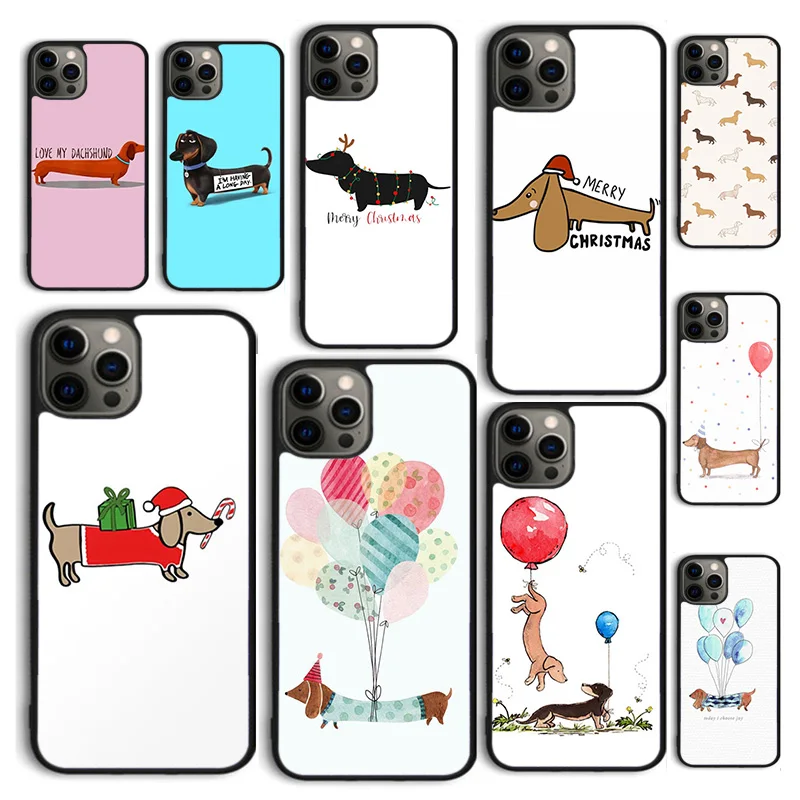 Autumu Dachshund Silhouette Dog Phone Case Cover for iPhone 16 15 12 mini 11 13 14 Pro Max SE 2020 Apple 6S 7 8 Plus Coque