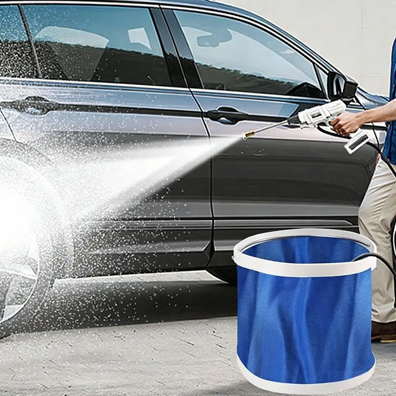 

【CR】9L 13L Car Folding Bucket Durable Oxford Cloth Large Capacity Portable Wash Water Bucket for Auto Outdoor Camping Hiking
