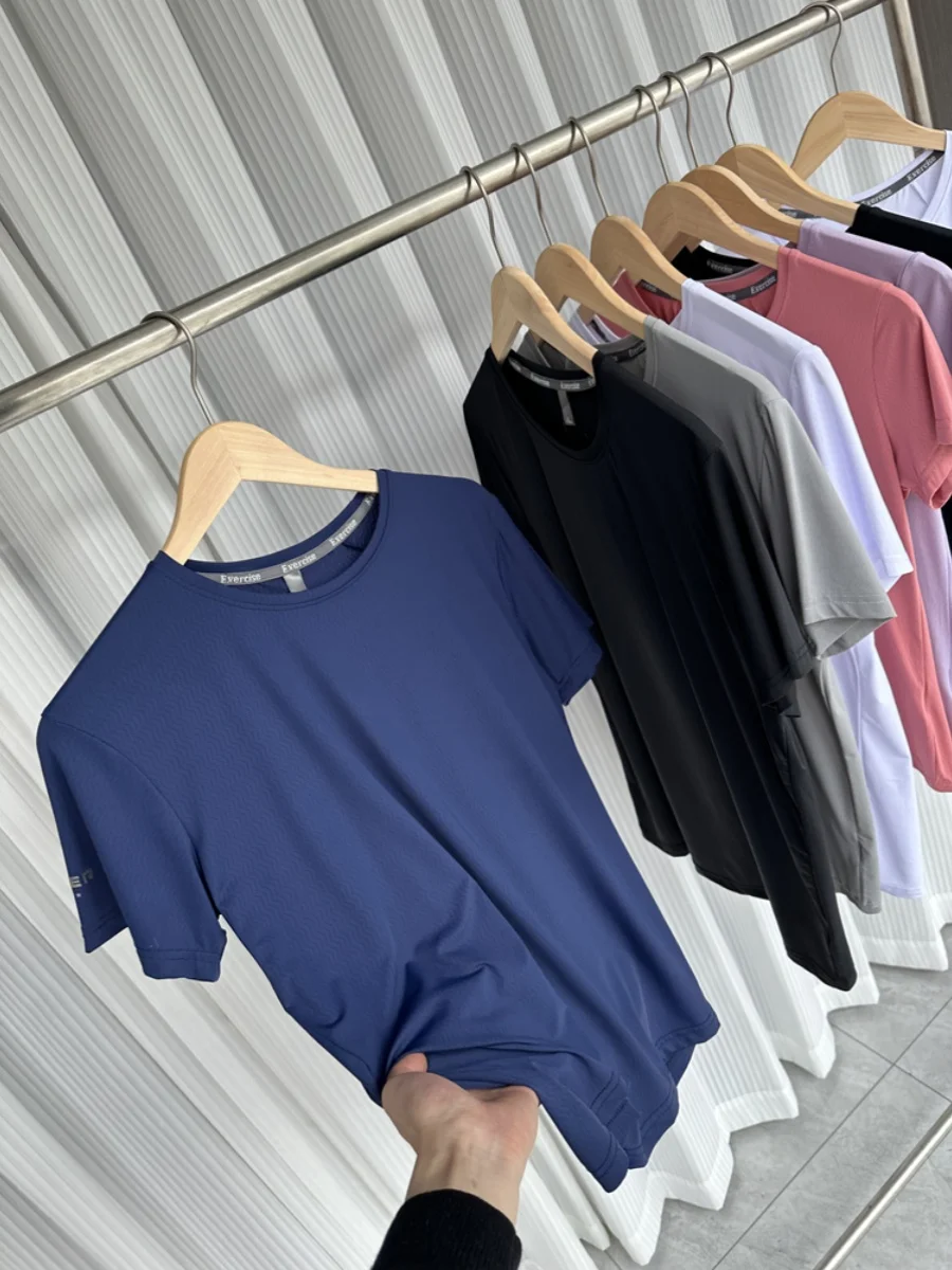 

Laser Perforated Qui Dry Four Sided Elastic round Ne T-irt Summer ex Outdoor Sports Casual Match All Seasons T-irt