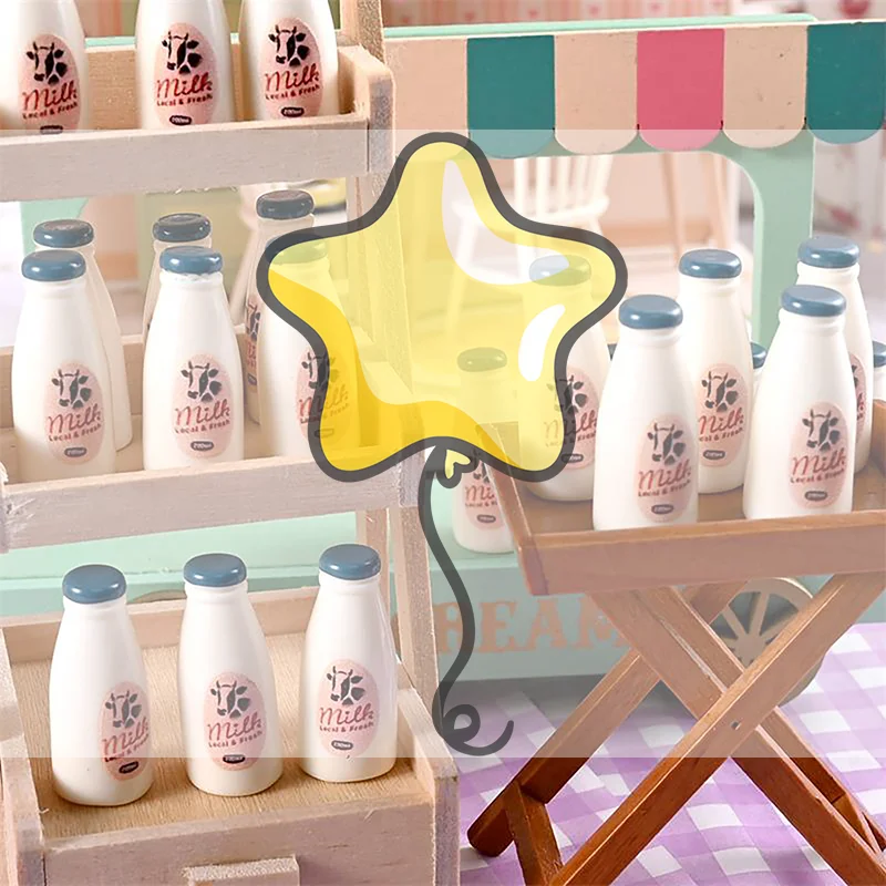 5/10 ชิ้น ของเล่นจำลองอาหารจิ๋ว ขวดนม ของเล่นเครื่องดื่ม อุปกรณ์ตกแต่งบ้านตุ๊กตา ของเล่นเด็ก ของตกแต่งครัวบ้านตุ๊กตา อุปกรณ์ประกอบฉากถ่ายภาพ