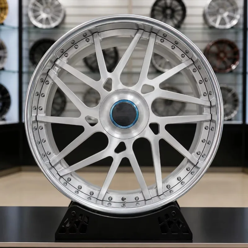 Custom Geometric Mesh 2 Piece Forged Brushed Wheels 5x112 5x120 19 20 21 22 Inch Rims for Audi RS6 RS7 for BMW M3 M4 G80 S6 S