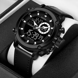 Luxury Brand WWOOR Digital Sport Watch For Men Steel Waterproof Chronograph Clock Fashion Luminous Quartz Wristwatches Man Clock