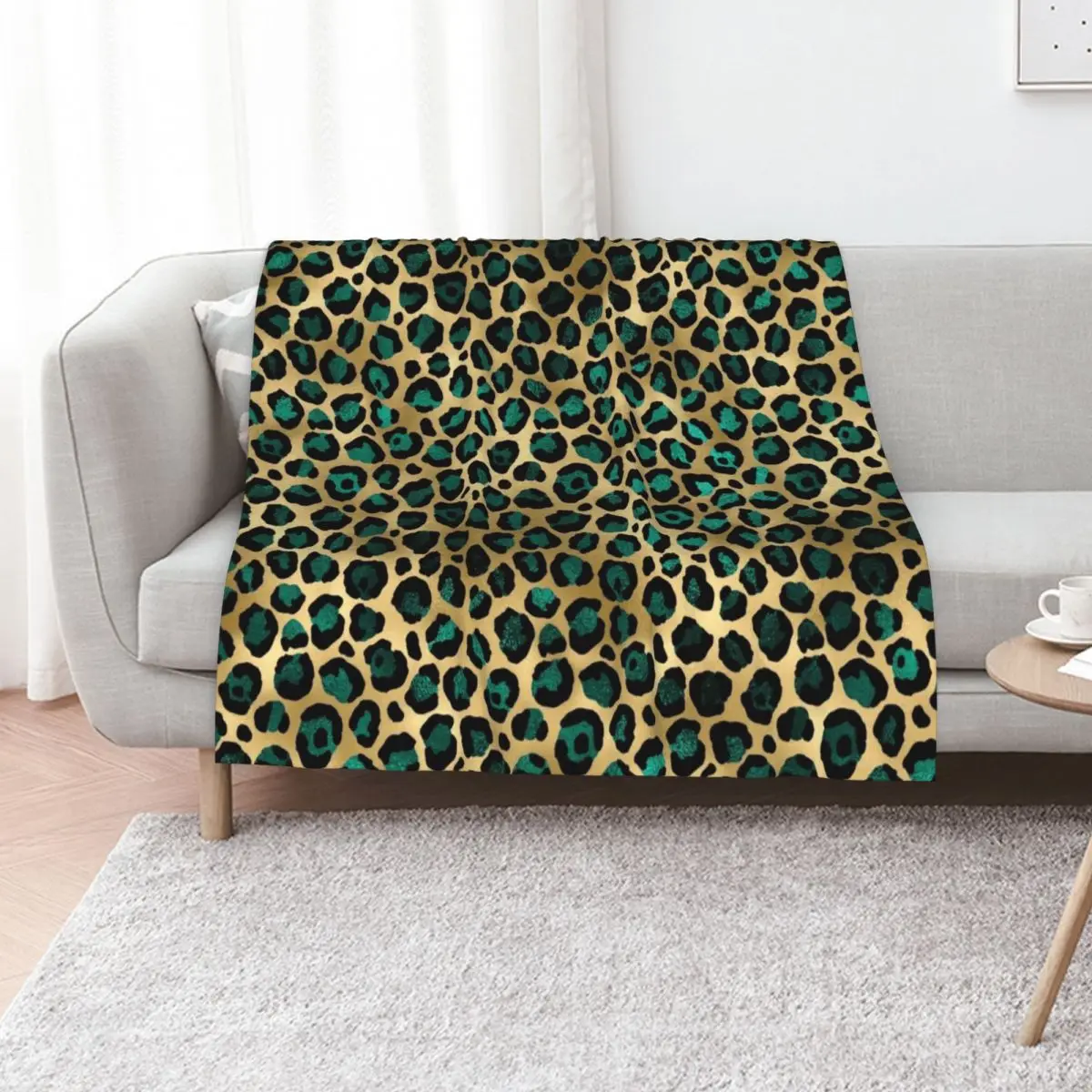 Dark Green Leopard Print Throw Blanket anime Hairys Plaid Bed covers Winter beds Tourist Blankets