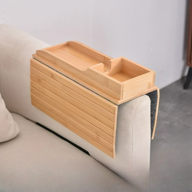 Sofa Armrest Tray Mug Mobile Phone Remote Control Storage Tray Folding Breakfast Dim Sum Display Tray