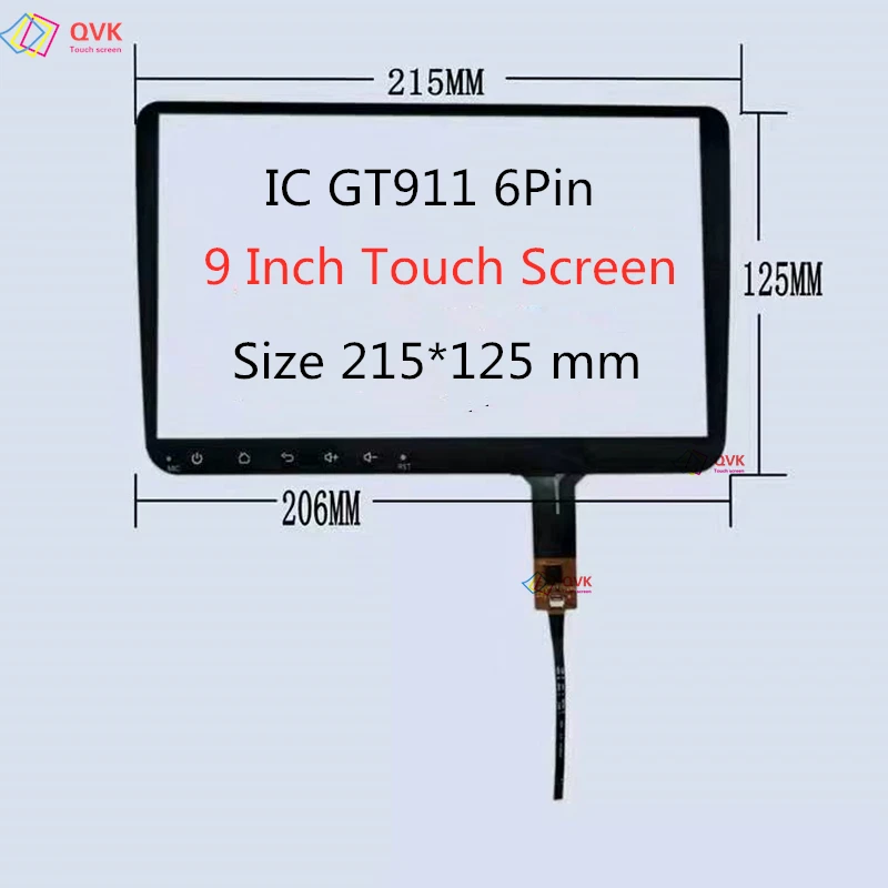 QVK 9 Inch For laoer F-VW-SKODA 2Din Multimedia Player Capacitive Touch Screen Digitizer Sensor F-VW-SKO