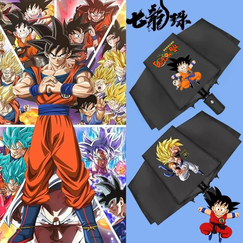 

Dragon Ball Goku Student New Cool Personality Anime Cartoon Pattern Portable Folding Outdoor Shade Umbrella for Rain or Shine