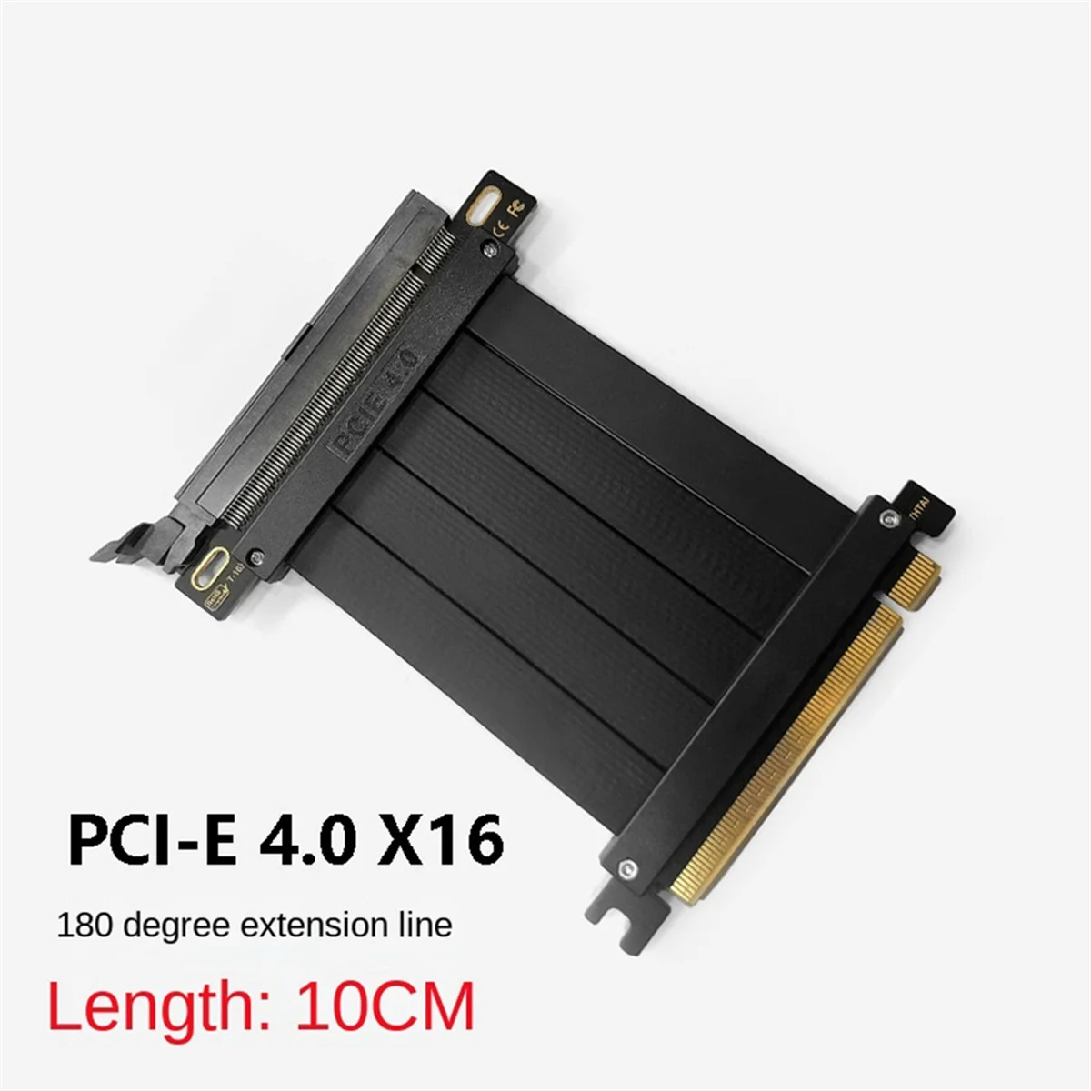 Full Speed PCI-E 4.0 16X Graphics Card Extension Cable Adapter Board Expansion Port 180 Degree 10CM Cable