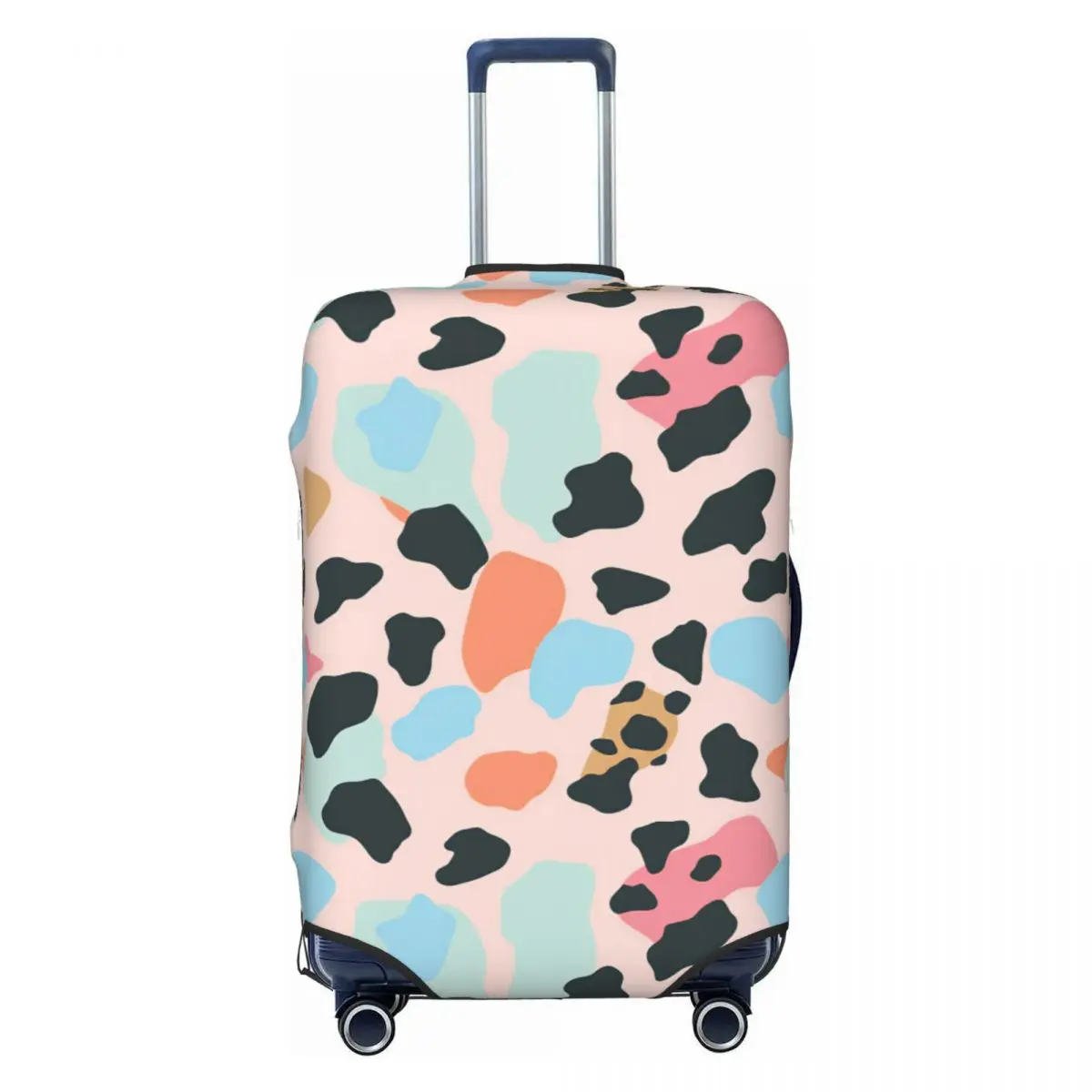 Pastel Tone Leopard Skin Spot Animal Print Travel Luggage Cover Elastic Suitcase Cover Protector Fit 18-32 Inch