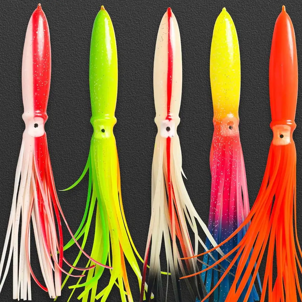 

Rubber Squid Skirts 28cm 32g Octopus Soft Fishing Lures Tuna Sailfish Baits Mix Colors Luminous Octopus Fishing Lure Lifelike